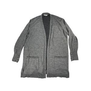 Isela Gray Lace Up Cuff Longline Open Front Cardigan Sweater XL Women’s